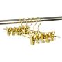 Amber Home 10 Pack-Shiny Gold Metal Slacks Pants and Skirt Hanger with Adjustable Clips Hang Rack with Hook (10)