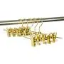 Amber Home 10 Pack-Shiny Gold Metal Slacks Pants and Skirt Hanger with Adjustable Clips Hang Rack with Hook (10)