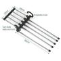 5pcs Random Color Multi-Function Stainless Steel 5 Tier Portable Clothes Hanger Pants Racks Trousers Hanger Clothes Storage Drying Hanger