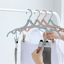 Iddefee Clothes Hanger Plastic Travel Drying Rack Portable Multifunctional Folding Clothes Hanging Wheat Straw with Clip Pants Hangers (Color : Green, Size : 42x23cm)