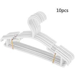 Vxkbiixxcs-o 10 Pack White Plastic Nursery Hangers Nonslip Baby Coat Hangers Space Saving Tubular Hangers for Kids Children Clothes