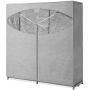 Whitmor Portable Wardrobe Clothes Storage Organizer Closet with Hanging Rack - Extra Wide -Grey Color - No-tool Assembly - Extra Strong & Durable - 60&quotL x 19.5&quotW x 64"