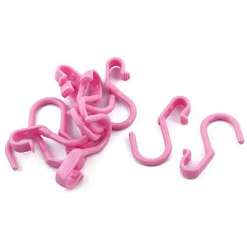 uxcell Plastic Kitchen Bathroom Wall Mounted Towel Clothes Coat Hook Hanger 10 Pcs Pink