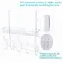 Coat Rack, MILIJIA Over The Door Hanger with Mesh Basket, Detachable Storage Shelf for Towels, Hats, Handbags, Coats (White) Coat Rack, MILIJIA Over The Door Hanger with Mesh Basket, Detachable Storage Shelf for Towels, Hats, Handbags, Coats (White)