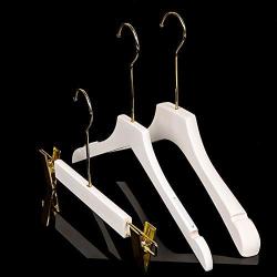 KonanAI15 Non-Slip Wooden Hangers Adult Womens Wear White Solid Wood Non-Slip Clothes Hanger