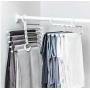 5pcs Random Color Household Accessories Save Space 5-in-1 Portable Multi-Function Stainless Steel Pants Hanger Clothes Dry Rack