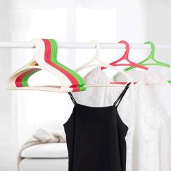 Iddefee Clothes Hanger Pack of 18 Non-Slip Plastic Hangers Space Saving Multifunctional Hanger Pants Hangers (Color : 3mix, Size : 41.519.5cm)