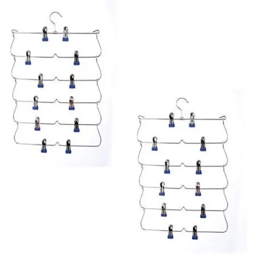 Pants Hangers 6 in 1 Folding Adjustable Rack for Closet Organization Multi-Purpose Non-Slip Space Saving Storage Stackable Closet Organizer(Pack of 2/5) Pants Hangers 6 in 1 Folding Adjustable Rack for Closet Organization Multi-Purpose Non-Slip Space Saving Storage Stackable Closet Organizer(Pack of 2/5)