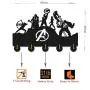 The Avengers Wall Hanger Key Holder Wall Hook Rails Triple Wall Art Clothing Hook Rack Hanger Wall Art Decoration Strong Adhesive Sticker Solid Wood Hooks A2