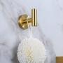 Single Robe Hook, Towel Hook Brushed Gold, SUS304 Stainless Steel Bathroom Clothes Cabinet Closet Coat Hook Wall Mounted,Round,Heavy Duty Door Hanger, 2 Pack