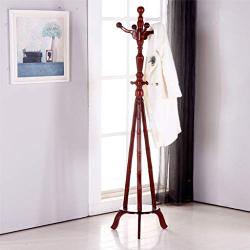 Safe and Practical Birch Coat Rack, Living Room Bedroom Assembled Wooden Clothes Rack, Floor-Standing Vertical Hanger, 45 180 cm Redwood Color