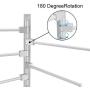 Swivel Towel Bar, Wall Mounted Durable Towel Holder with Hook, Folding Arm Bathroom Kitchen Office Towel Clothes Hanger Tie Rack with Hardware Screws Heavy Duty Swing Towel Bars (5 Bar, Silver)