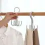 Thinkmay Rotating Handbag Hanger for Closet Purse Organizer Tie Rack Belt Hanger, 4 Pack Plastic Hanging Closet Organizer Holder for Belt,Tie, Bag, Purse,Scarves, Jeans,Clothes Wardrobe Hanger (Grey)