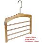 Pant Hangers Durable Slack Hangers 4-Layer Wooden Pant Hangers, Non Slip Wood Hangers Clothes Hangers Closet Space Saving, Heavy Duty Coat Hanger Huggable Dual-use Trouser Hanger Multi Layers Stainles