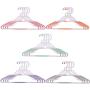 TQVAI 20 Pack Plastic Clothes Hangers Non Slip Heavy Duty Space Saving Notched Hangers - 5 Colors - Mint, Pink, Purple, Orange, Gray