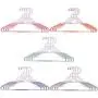 TQVAI 20 Pack Plastic Clothes Hangers Non Slip Heavy Duty Space Saving Notched Hangers - 5 Colors - Mint, Pink, Purple, Orange, Gray