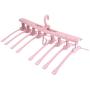 Yosooo 360 Degrees Rotation Foldable Magic Clothes Hangers Holders Space Saving Closet Sweater Organizer Storage Rack for Home Travel(Pink)