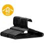 HOUSE DAY 40 Pack Childrens Hanger Plastic Tubular Kids Hangers Non Slip Clothes Hanger for Kids Babies (Black,11.7 inch)