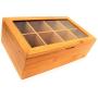 Big Natural Bamboo Tea Boxes Storage Organizer