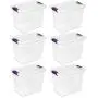 Sterilite 17631706 27 Quart/26 Liter ClearView Latch Box, Clear with Sweet Plum Latches, 6-Pack Sterilite 17631706 27 Quart/26 Liter ClearView Latch Box, Clear with Sweet Plum Latches, 6-Pack