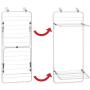 mDesign Long Metal Lightweight Over Door Laundry Drying Rack Organizer, 2 Tiers - for Indoor Air Drying and Hanging Clothing, Towels, Lingerie, Hosiery, Delicates - Folds Compact