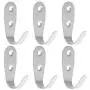 uxcell 6pcs Wall Hooks Stainless Steel Wall Mounted DIY Coats Prong Robe Hooks Clothes Hanger Holder with Screws