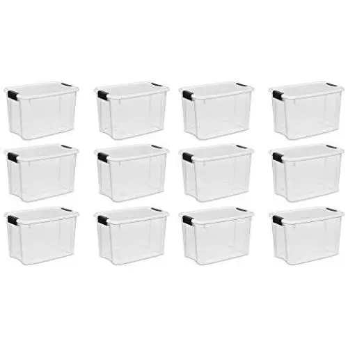 STERILITE Ultra Latch Storage Boxes (12 Count, Clear,30 Quart) STERILITE Ultra Latch Storage Boxes (12 Count, Clear,30 Quart)