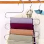 KIPB 5 Layers S Shape Multifunctional Clothes Hangers Pants Storage Hangers Cloth Rack Multilayer Storage Cloth Hanger 1PC