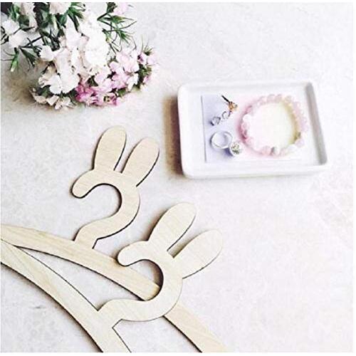 5pcs Set Cute Original Pine Wood Bunny swan Cloth Hanger for Baby Cloth Creative Rabbits Hanger for Kids Present Color Random