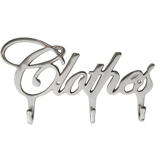 Comfify Contemporary Style Clothes Hook Rack Multi-Purpose Aluminum Modern Coat Rack, Removable Wall Hanger, Clothing Hooks - 3 Coat Hooks, Cursive Font Design, Polished Finish - Includes Screws Comfify Contemporary Style Clothes Hook Rack Multi-Purpose Aluminum Modern Coat Rack, Removable Wall Hanger, Clothing Hooks - 3 Coat Hooks, Cursive Font Design, Polished Finish - Includes Screws