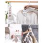 EvaroFly Multipurpose Anti-skidding No Trace Folding Hanger, Save Space Storage Clothes Hanger, Household Travel Camping -Pink 56.5x19cm