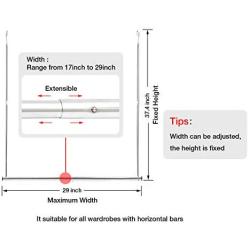 Storage Maniac 2-Pack Hanging Closet Rod, Width Adjustable, Height Fixed, Space-Saving Clothes Hanging Bar, Chrome