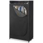 Whitmor Portable Wardrobe Clothes Closet Storage Organizer with Hanging Rack - Black Color - No-tool Assembly - See Through Window - Washable Fabric Cover - Extra Strong & Durable - 19.75 x 36 x 64”