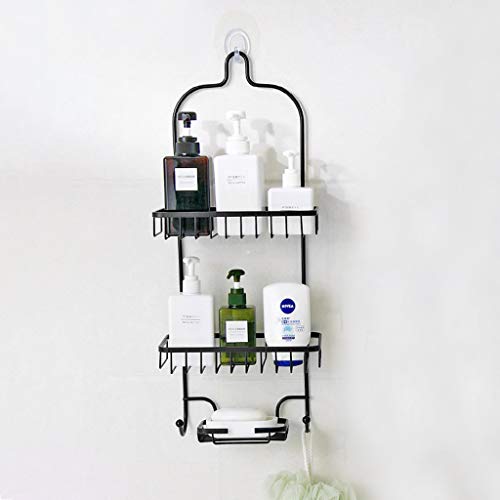 Chenway Hanging Storage Rack Bathroom Punch-Free Multi-Layer Wrought Iron Rack with Hanger