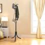 Coat Rack, Metal Frame Coat Tree,Free Standing Entryway Hat Coat Jacket Holder,Clothes Hanger with Base Stand Purse Rack Hall with 14 Rotating Plastic Hooks [Shipped from The US] (Black)