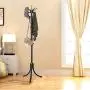 Coat Rack, Metal Frame Coat Tree,Free Standing Entryway Hat Coat Jacket Holder,Clothes Hanger with Base Stand Purse Rack Hall with 14 Rotating Plastic Hooks [Shipped from The US] (Black)