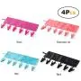 In kds Foldable Fabrics Drying Rack Clothes Drip Hangers Clothespins with 6 Clips for Laundry Drying Socks, Towel, Underwear, Pants 4 Pcs Random Colors