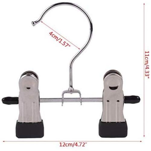 KYCPTNFJ 5 Pcs Adjustable Stainless Steel Shoe Rack Pants Folder Boot Hanger Holder Portable Travel Laundry Hanging Clothes Sock Clip