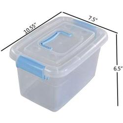 Doryh 5 L Plastic Storage Bin with Lid, Clear Transparent Boxes with Handles Set of 6