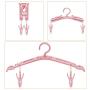 JCBIZ 2PCS Blue Portable Folding Hanger with Clip Multi-Function Foldable Household Anti-Slip Clothes Hangers for Traveling