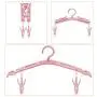 JCBIZ 2PCS Blue Portable Folding Hanger with Clip Multi-Function Foldable Household Anti-Slip Clothes Hangers for Traveling