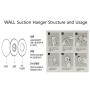 WALL Hanger-Wall Mount Hanging kit -Clothes,Coat Hangers- No Damage Wall Suction Hangers-Gel type Hook-Without Nails Organizer-Easy Install-4 Hanger Holder-Allowable Load 4.4LB, 7.9&quotX3.9"(3p/1set)