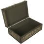 Wald Imports Silver Metal & Wood 13" Decorative Storage Box/Trunk