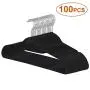 HomGarden 100 Pack Velvet Hangers Ultra Thin Non Slip Clothes Hanger Hook Swivel 360 Flocked & Durable Space Saving w/Bar for Garments, Suits, Dresses, Pants, Shirts, Coats