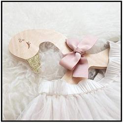 DNJKSA 2Pcs 26cm/ swan Wooden Hanger Cute Bow-tie Baby Clothes Hanger