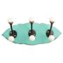 Indianshelf Handmade 1 Artistic Vintage Green Wooden Double Loop Coat Hooks Holders/Heavy Duty Hooks