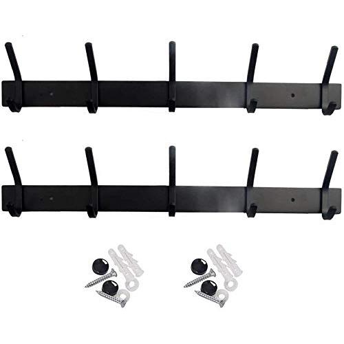 YJDT Coat Hook Rack Wall Mount SUS-304 Stainless Steel Hanger Heavy Duty Clothes Hat Holder 10 Hooks