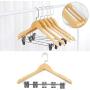 YOYOHOT 1/5pc Light Wood Hanger Clothes Hangers Non Slip 360 Degree Rotating Hooks Hang All Kinds of Clothes