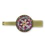 Pursenal Choice Tabletop Purse Hanger, Purse Holder, Mauve Mosiac Flower, Antique Brass