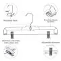 HOUSE DAY 12 Pcs Pack 14 inch Clear Plastic Skirt Hangers with Clips, Skirt Hangers, Clip Hangers for Pants, Bulk Plastic Hangers
